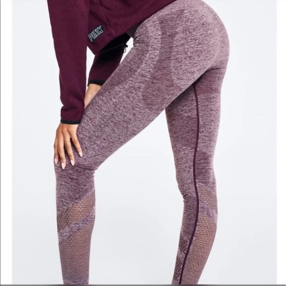 Victorias Secret Pink‎ Purple Seamless High Rise Leggings Athletic Workout